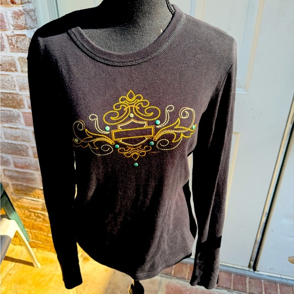 Harley-Davidson, Long Sleeve, Black, Top, Size Large - Picture 1 of 5